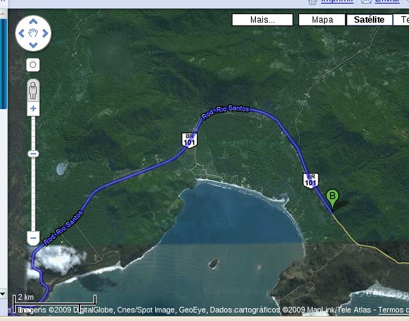 Rota Google Maps: Villa do mar de Ubatumirim